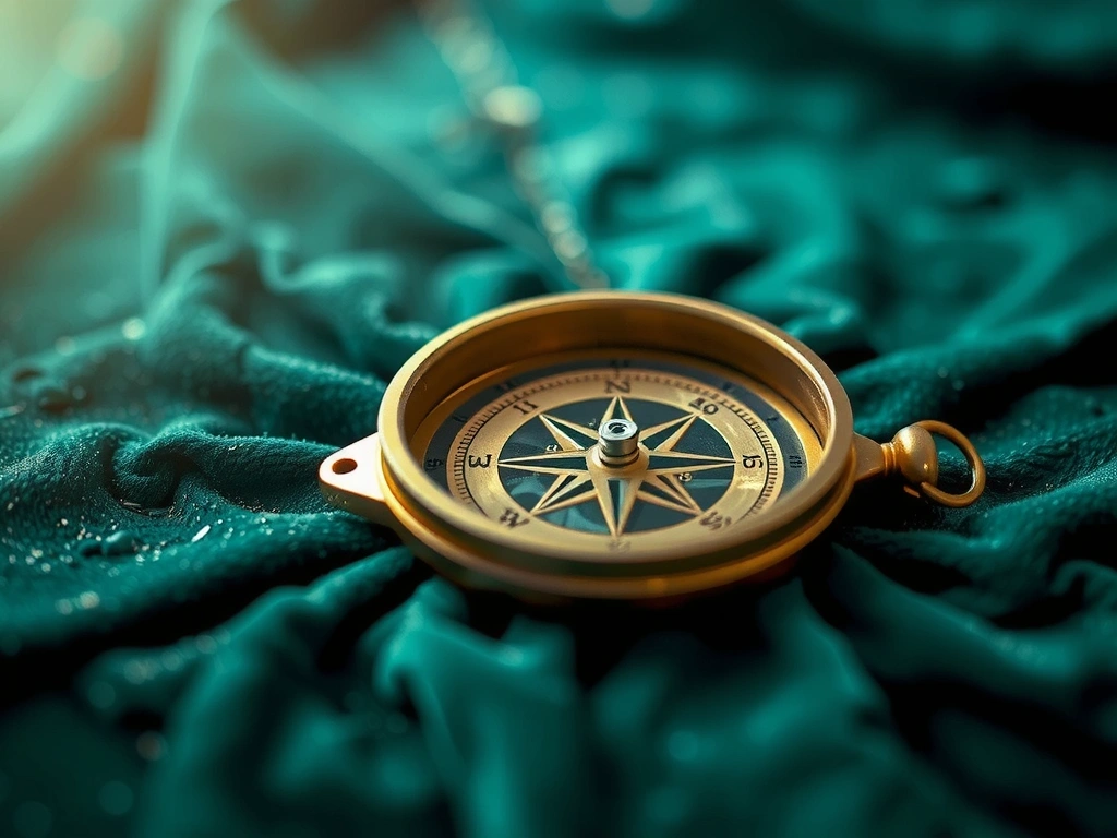 Złoty kompas na aksamicie
