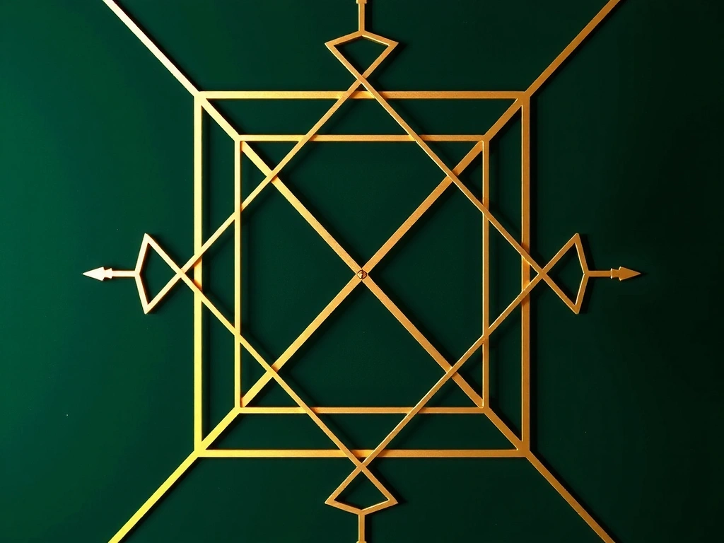 Złota geometria art deco na aksamicie